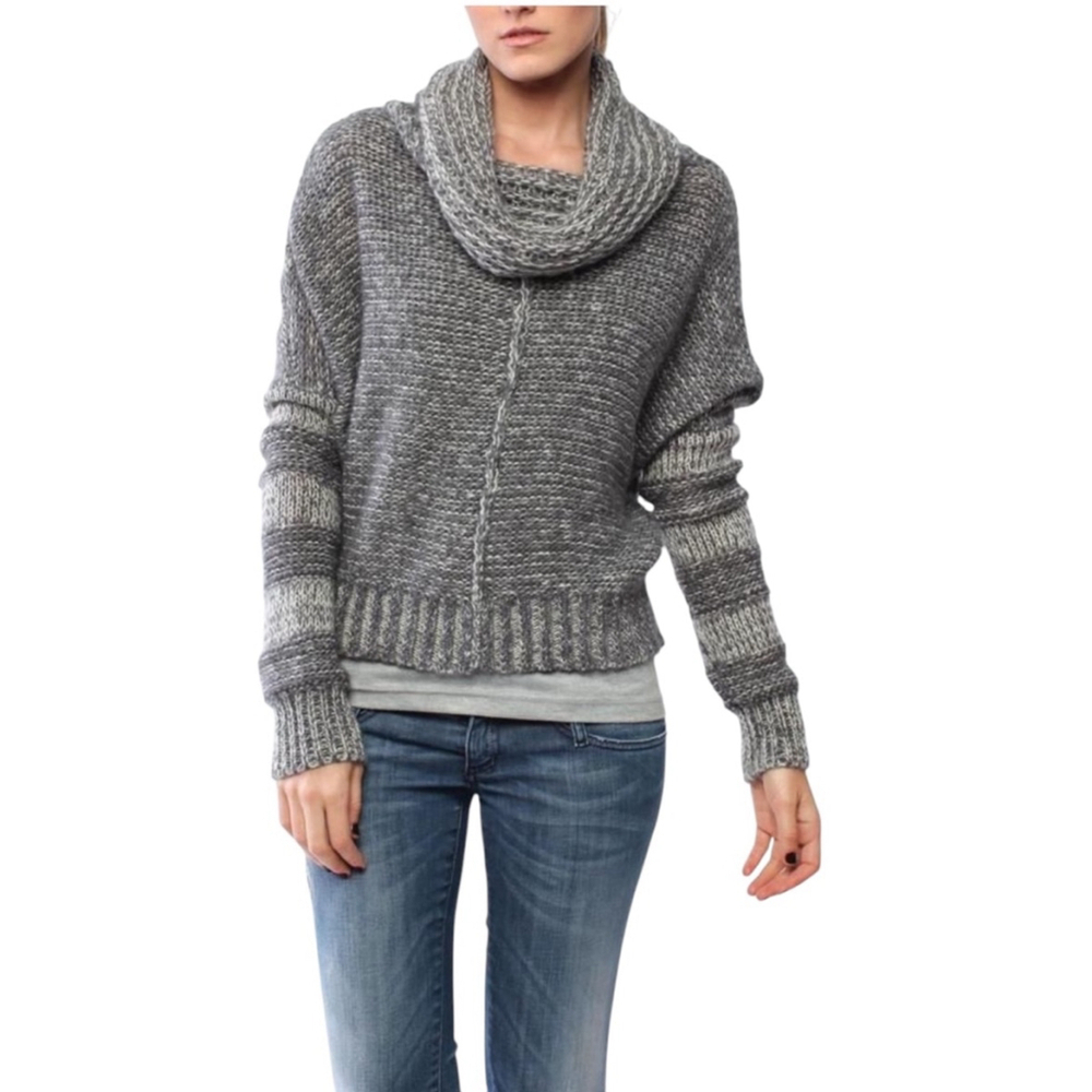 Wooden Ships Cowl Neck Mohair Wool Blend Sweater Small Medium